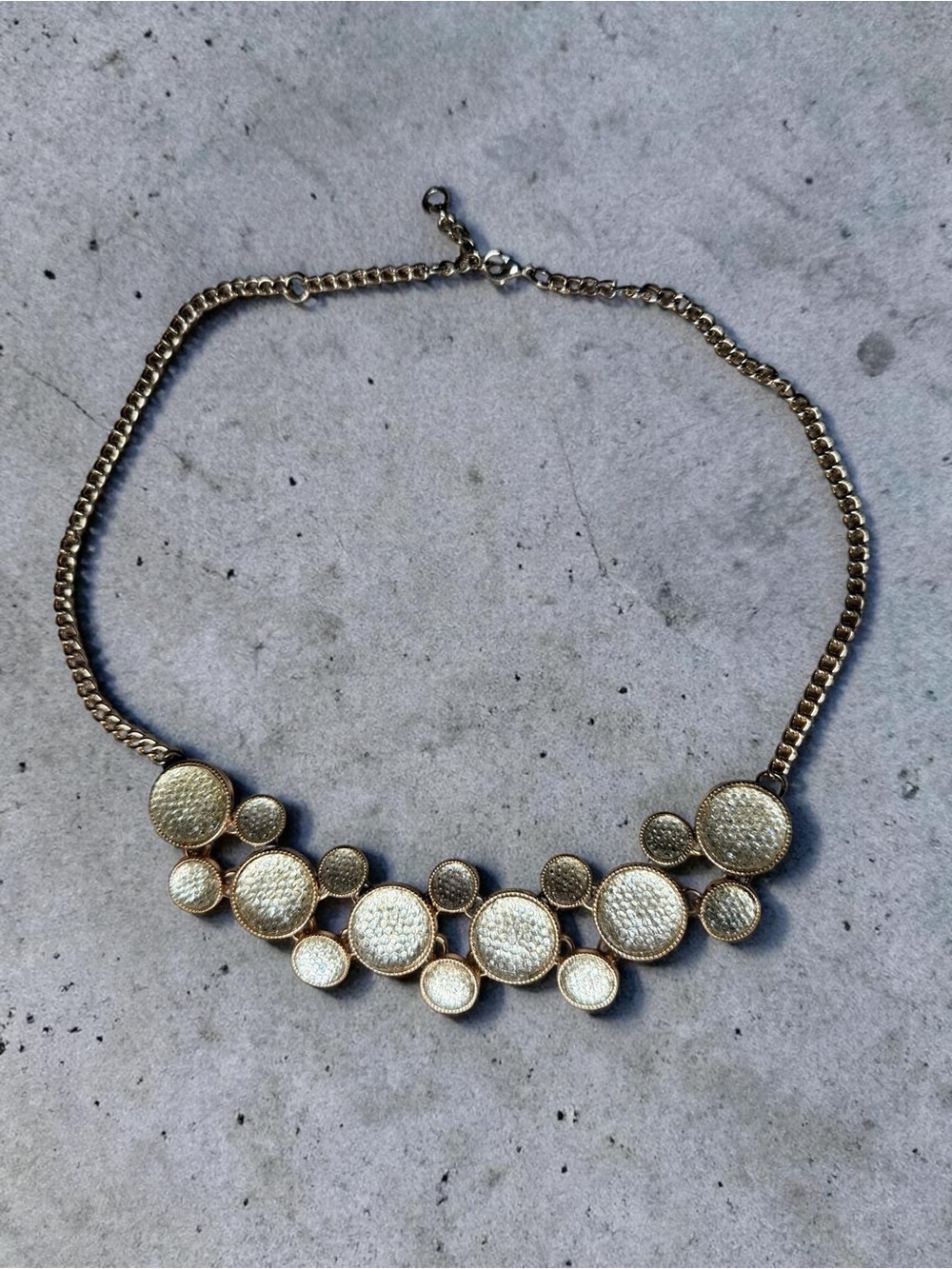 Vintage - Gold Circular Statement Necklace - Women Jewelry
